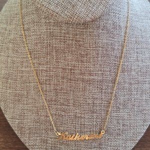 Gold Tone Chain Style Necklace 16" KATHERINE 1 3/4" Fashion Costume Jewelry Cute